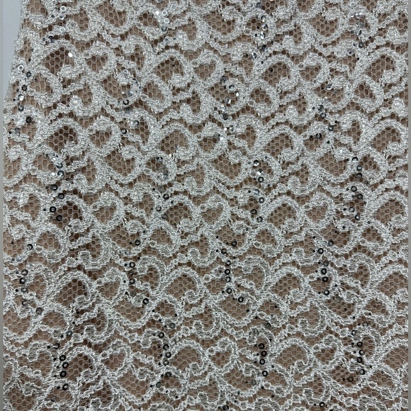 NWOT B Darlin Juniors Beige Sequins Lace Formal Long Dress Sweetheart Size 15/16 - Picture 6 of 11